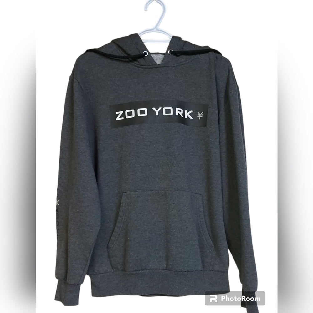 Zoo York Pullover Hoodie Grey and Black Med.